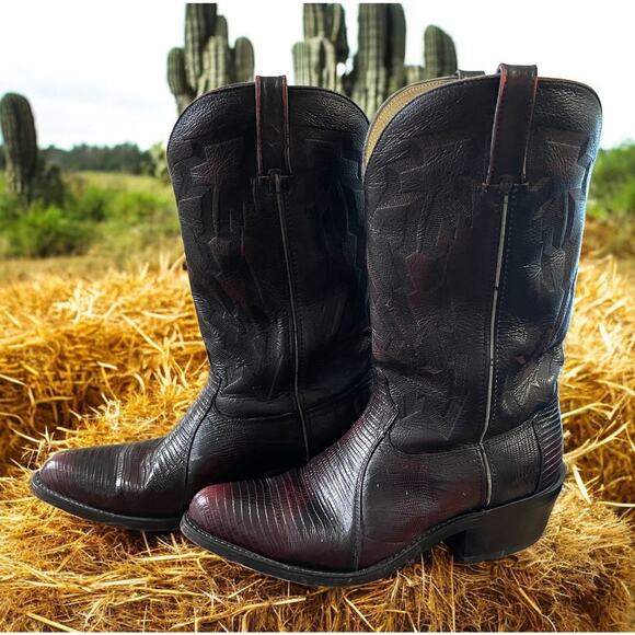Durango Men's Cowboy Boots Redish Brown Leather Size 10EE Pointed Toe - Picture 1 of 7